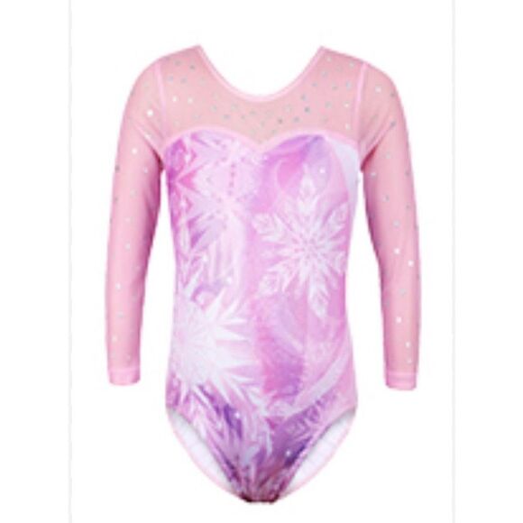 Gymnastics Leotard for Girls 3/4 Sleeve Sequin Mesh Athletic Dancewear size 10 - Picture 1 of 2